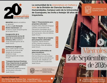 20 años de la Licenciatura en Cultura y Arte de la UG